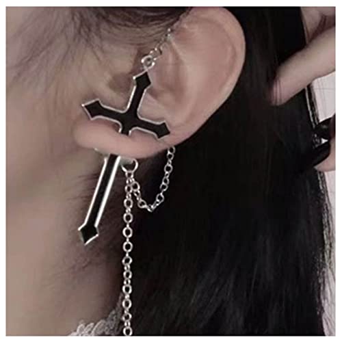 Cimenexe Punk Schwert Ohrringe Schwarzes Schwert Ohrstecker Ohrringe Vintage Kreuz Kette Tropfen Ohrringe Religiöse Ohrstecker Ohrringe Schmuck Für Frauen Und Mädchen Geschenke von Cimenexe