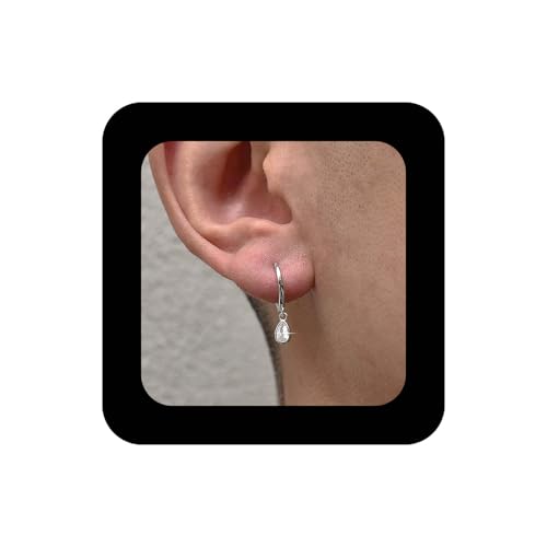 Cimenexe Punk Teardrop Kristall Baumeln Ohrringe Silber Cz Kreis Hoop Drop Ohrring Kleine Wasser Tropfen Kristall Cz Ohrring Minimalistischen Strass Kreis Hoop Ohrringe Schmuck Für Frauen von Cimenexe