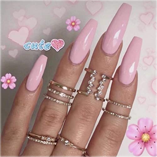 Cimenexe Square Press on Coffin Nails Nude Pink Künstliche Fingernägel Medium Künstliche Fingernägel Glänzende Fingernägel Full Cover Acrylnägel Klare Falsche Nägel für Frauen und Mädchen 24 Stück von Cimenexe