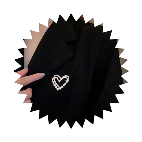 Cimenexe Vintage Kristall Perle Herz Brosche Gold Cz Herz Brosche Pin Hohl Herz Brosche Perle Herz Brosche Pin Hochzeit Perle Anstecknadel Bankett Abzeichen Pins Schmuck Für Frauen Und Mädchen von Cimenexe
