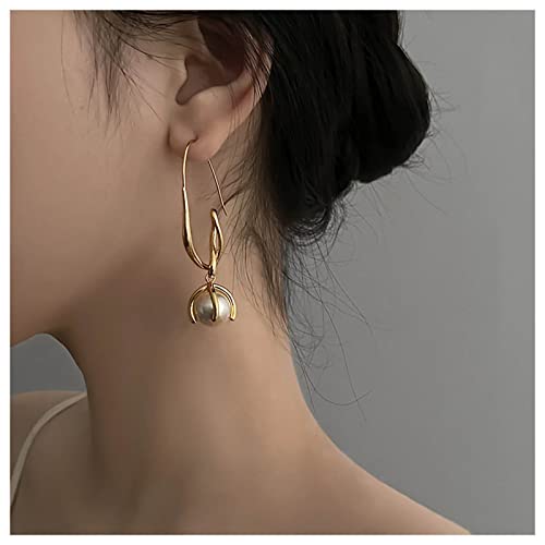 Cimenexe Vintage Perlen Ohrringe Gold Perle Haken Ohrringe Lange Perle Perle Ohrringe Faux Perle Reif Ohrringe Schmuck Für Frauen Und Mädchen von Cimenexe