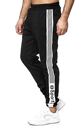 C-IN-C Herren Jogginghose Sporthose Fitness Slim Fit Hose Freizeithose Joggers Streetwear Model 1008-E (DE/NL/SE/PL, Alphanumerisch, XXL, Regular, Regular, Schwarz（1188）) von C-IN-C