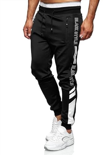 C-IN-C Herren Jogginghose Sporthose Trainingshose Sports Hose Freizeit Fitness Hose 1421 (DE/NL/SE/PL, Alphanumerisch, L, Regular, Regular, schwarz) von C-IN-C