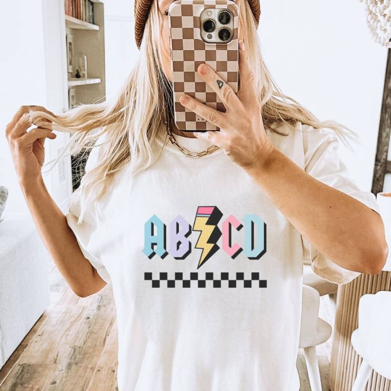 Abcd Teacher Comfort Colors Shirt Retro 90S Kindergarten Back To School Y2K Elementary Back Print First Grade Abcd Teacher Comfort Colors Shirt Retro 90S Kindergarten Back To School Y2K Elementary Back Print First Grade von CincerelyYoursShop