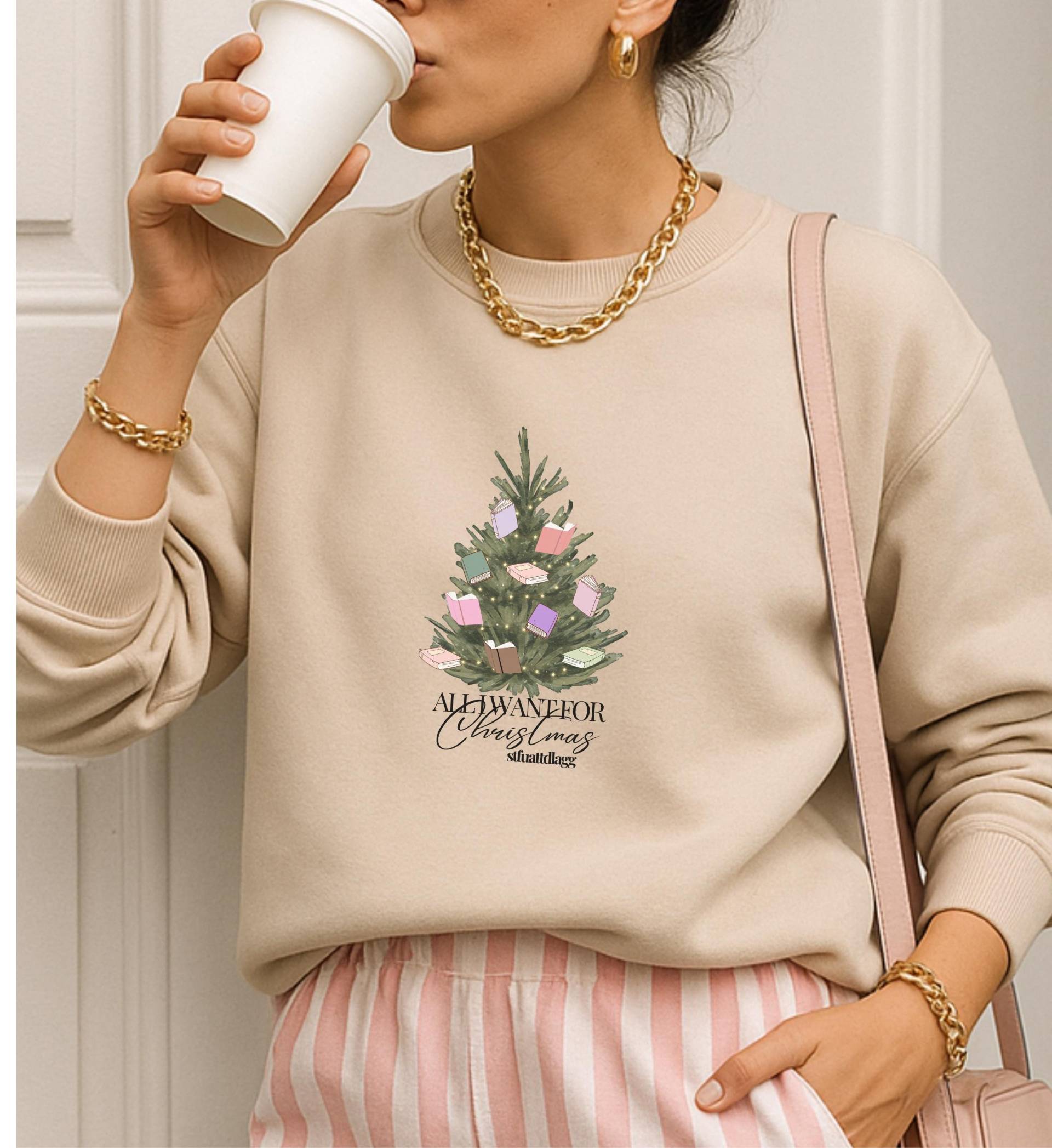 All I Want For Christmas Stfuattdlagg Sweatshirt Funny Booktok Reader Gift Cozy Holiday Book Lover Aesthetic Winter Sweater Ugly Book Tree All I Want For Christmas Stfuattdlagg Sweatshirt Funny Booktok Reader Gift Cozy Holiday Book Lover Aesthetic Winter Sweater Ugly Book Tree von CincerelyYoursShop