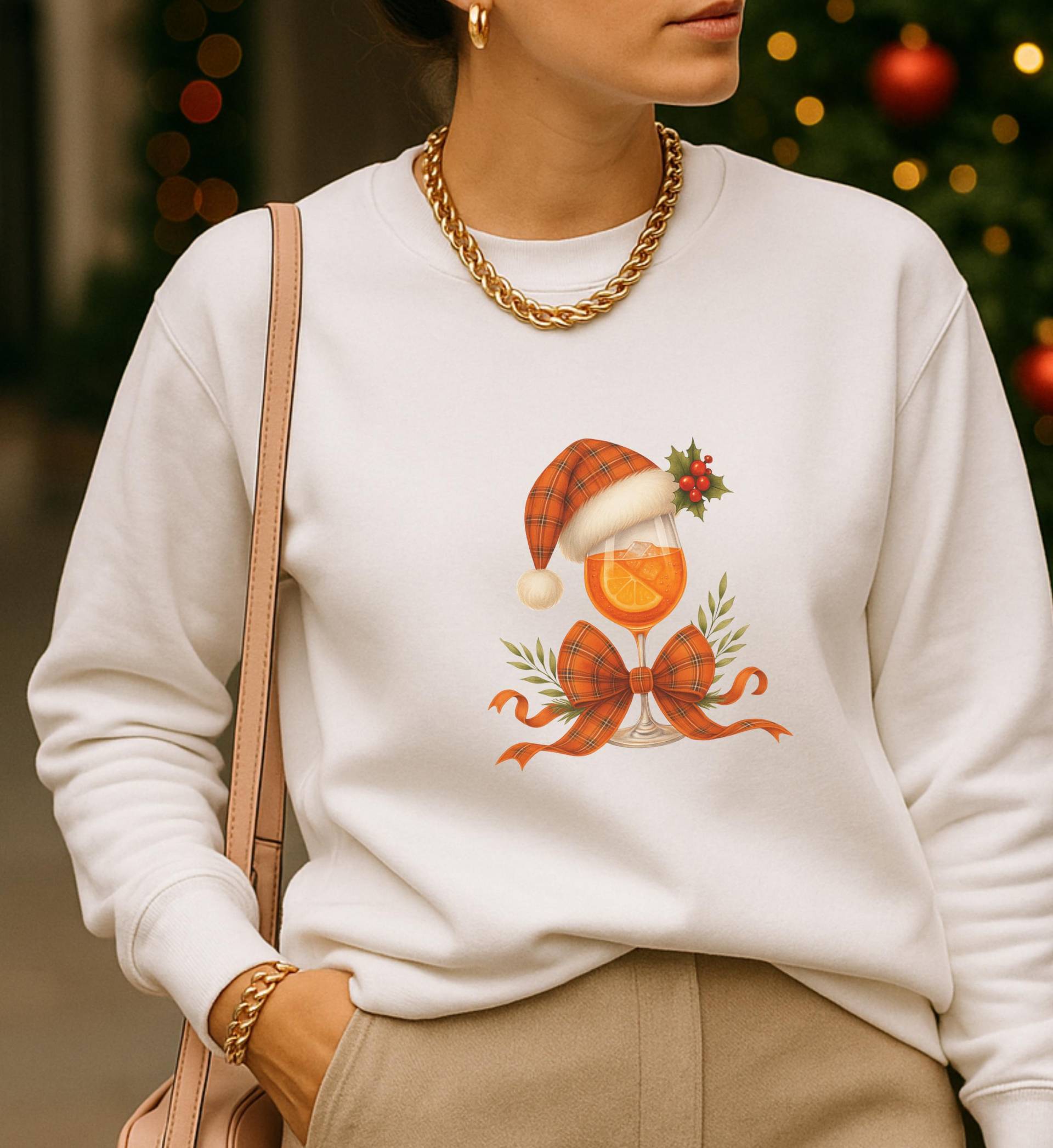 Aperol Spritz Christmas Sweatshirt Funny Holiday Cocktail Sweater Gift Italian Aperitif Festive Party 90S Lover Ugly Jumper von CincerelyYoursShop