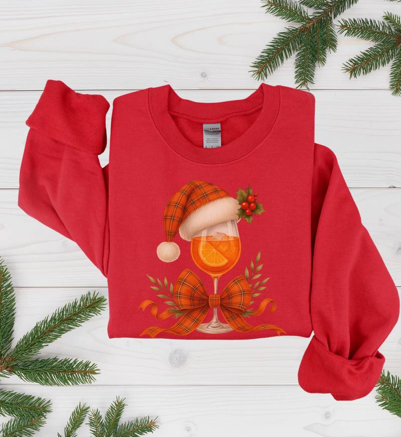 Aperol Spritz Christmas Sweatshirt Funny Holiday Cocktail Sweater Gift Italian Aperitif Festive Party 90S Lover Ugly Jumper von CincerelyYoursShop