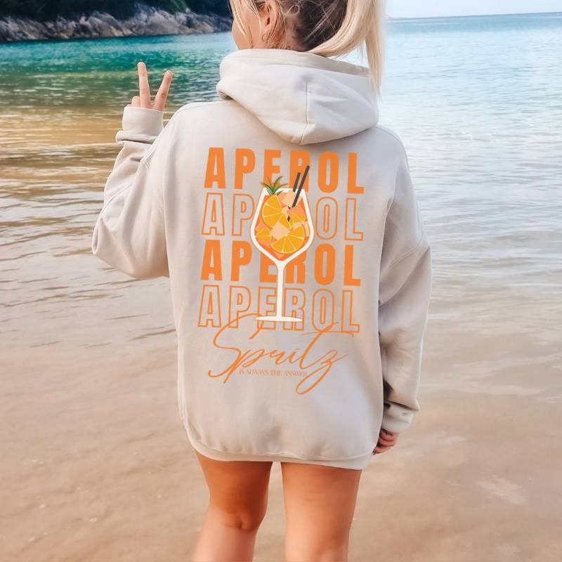 Aperol Spritz Is Always The Answer Retro Aesthetic Hoodie Backprint Shirt Y2K Holy Aperoli Vintage Alcohol Gift Aperitifo 90S von CincerelyYoursShop