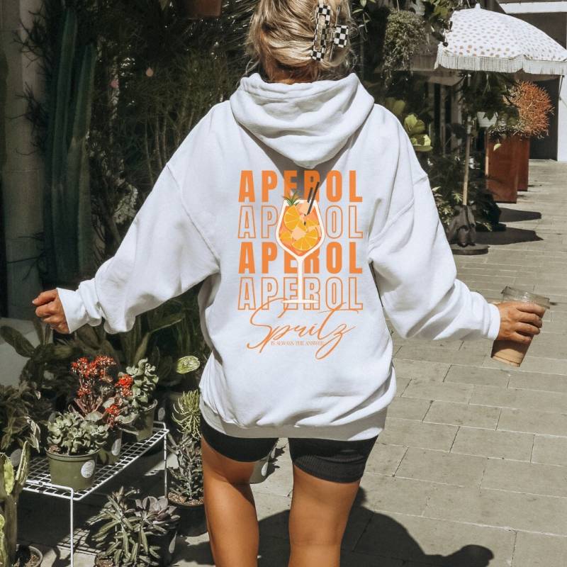 Aperol Spritz Is Always The Answer Retro Aesthetic Hoodie Backprint Shirt Y2K Holy Aperoli Vintage Alcohol Gift Aperitifo 90S von CincerelyYoursShop