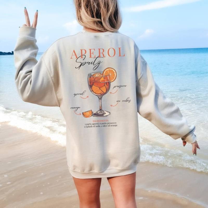 Aperol Spritz Is Always The Answer Retro Aesthetic Sweater Backprint Hoodie Y2K Holy Aperoli Vintage Alcohol Gift Aperitifo von CincerelyYoursShop