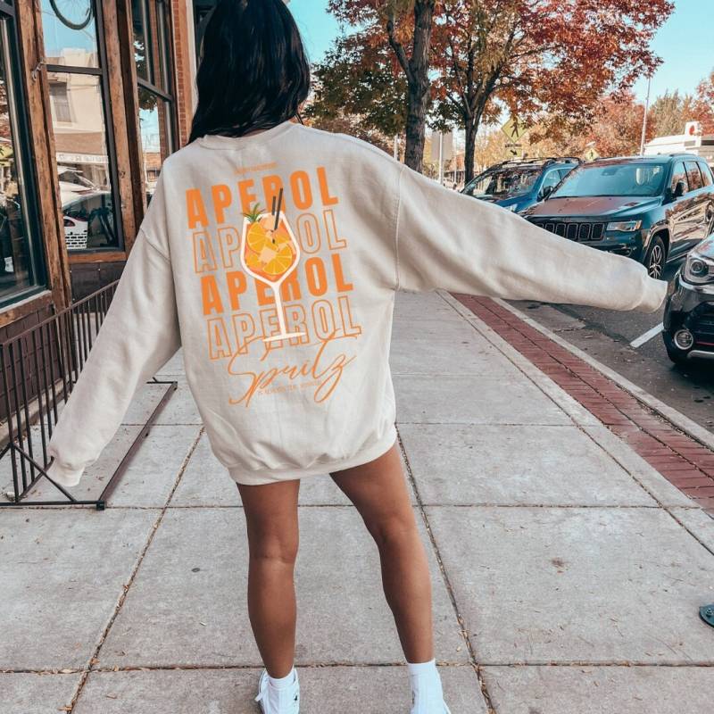 Aperol Spritz Is Always The Answer Retro Aesthetic Sweater Backprint Shirt Y2K Holy Aperoli Vintage Alcohol Gift Aperitifo 90S von CincerelyYoursShop