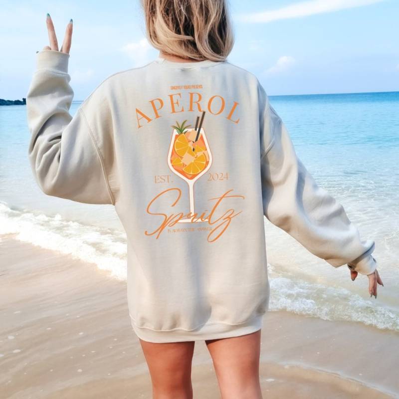 Aperol Spritz Is Always The Answer Retro Aesthetic Sweater Backprint Shirt Y2K Holy Aperoli Vintage Alcohol Gift Aperitifo 90S von CincerelyYoursShop