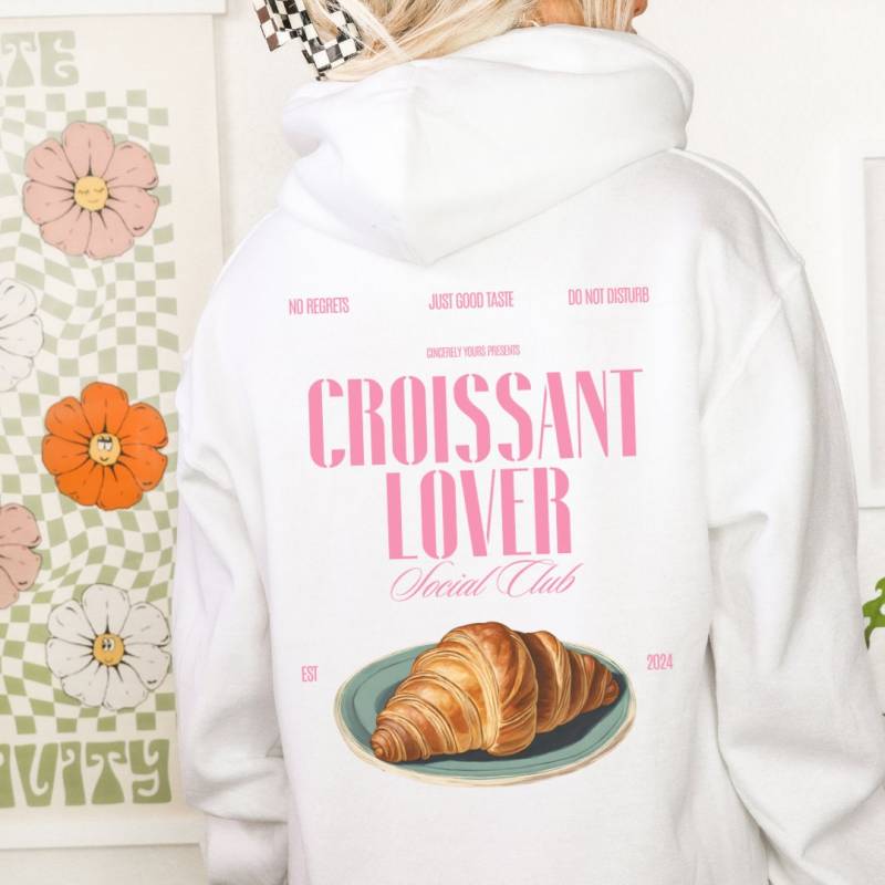 Croissants Lover Social Club Oversized Hoodie Retro Breakfast Sweater Food Mothers Day Gift 90 Graphic Student Wellness Back Print Croissants Lover Social Club Oversized Hoodie Retro Breakfast Sweater Food Mothers Day Gift 90 Graphic Student Wellness Back Print von CincerelyYoursShop