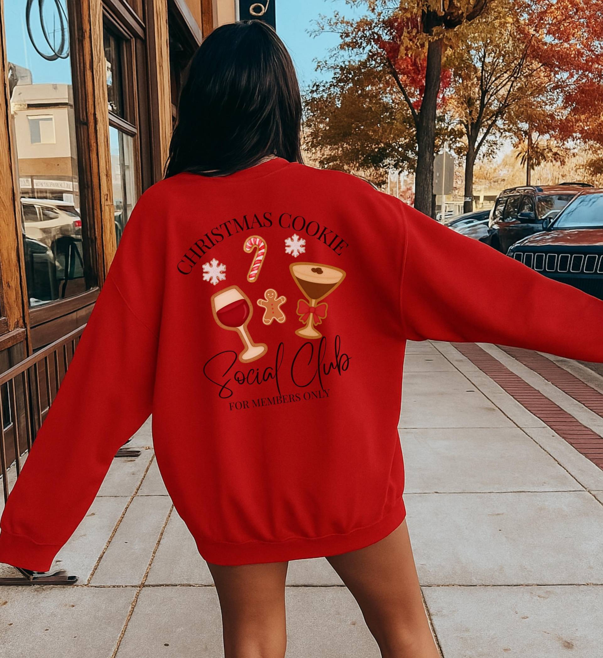 Custom Christmas Cookie Social Club Cocktail Cookies Espresso Martini Wine Glass Funny Ugly Sweater Unhinged Aperitif Gift Best Friend Party von CincerelyYoursShop