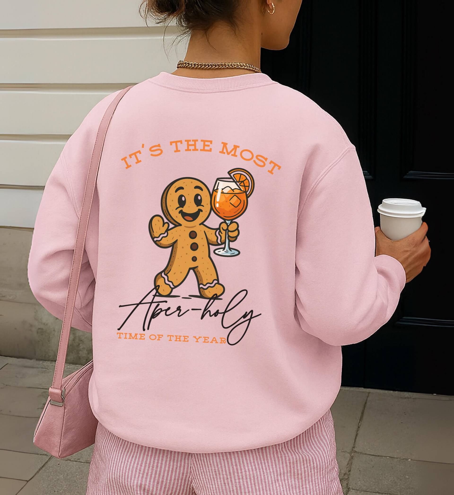 Custom Its The Most Aper Holy Time Of Year Gingerbread Sweater Front Back Print Funny Ugly Christmas Apero Lover Holiday Crew von CincerelyYoursShop