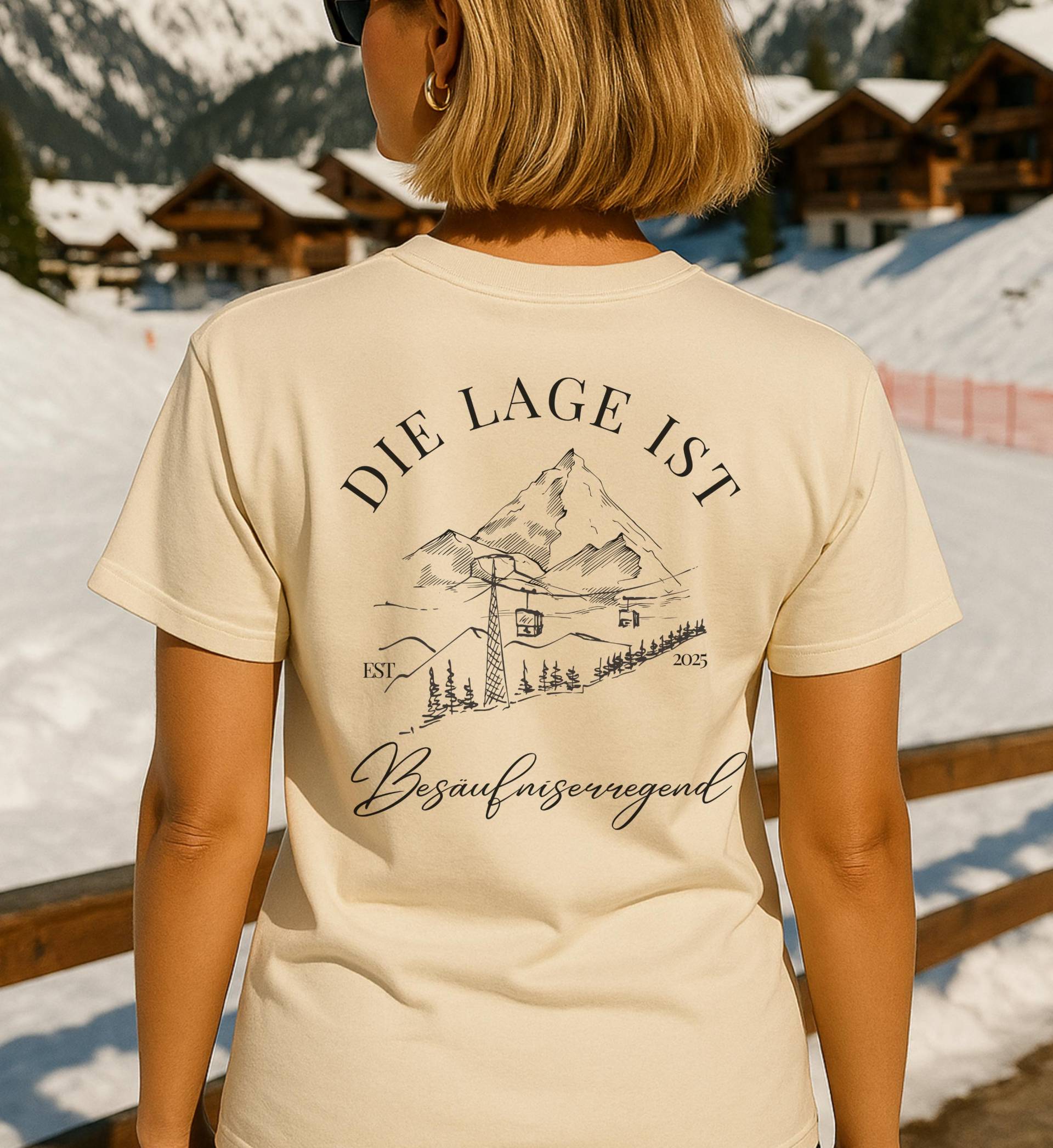 Die Lage Ist Besäufniserregend Personalized Apres Ski Shirt Custom Group Trip Party Crew Matching Snow Winter Mountain Vacation Skiers von CincerelyYoursShop