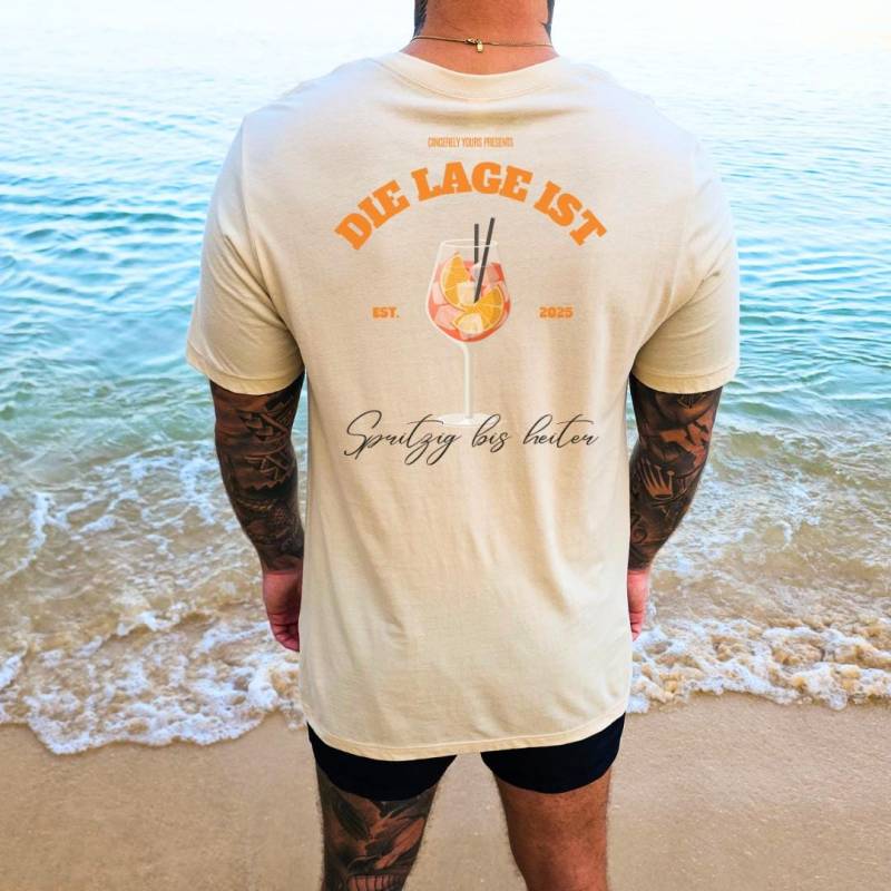 Die Lage Ist Spritzig Bis Heiter Aperol Shirt Malle 2025 Party Back Print Mallorca Holiday Group Jga Girls Trip Personalized Spritz von CincerelyYoursShop