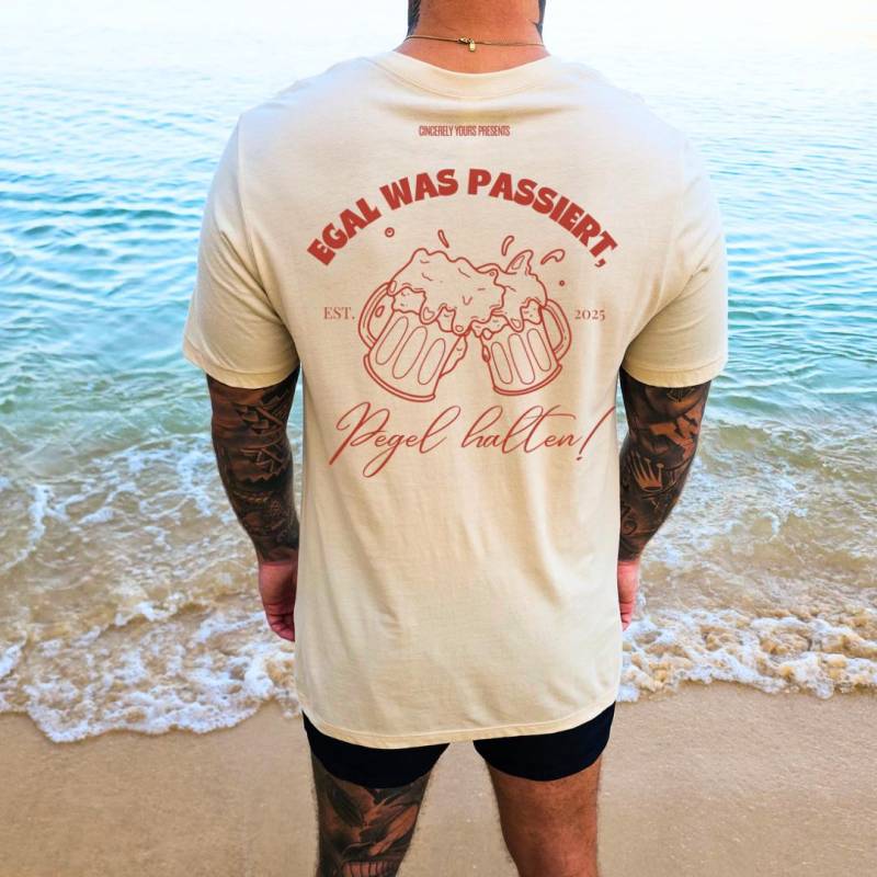 Egal Was Passiert Pegel Halten Bier Party Shirt Malle 2025 Unisex Cocktail Back Print Mallorca Holiday Group Jga Girls Trip Personalized 90S von CincerelyYoursShop