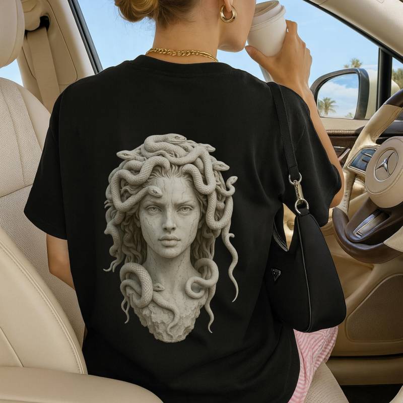 Femmora The Future Is Female Shirt Feminist Medusa Back Print Genz Z Greek Goddess Empowerment Feminism Gift Women Statement Business von CincerelyYoursShop