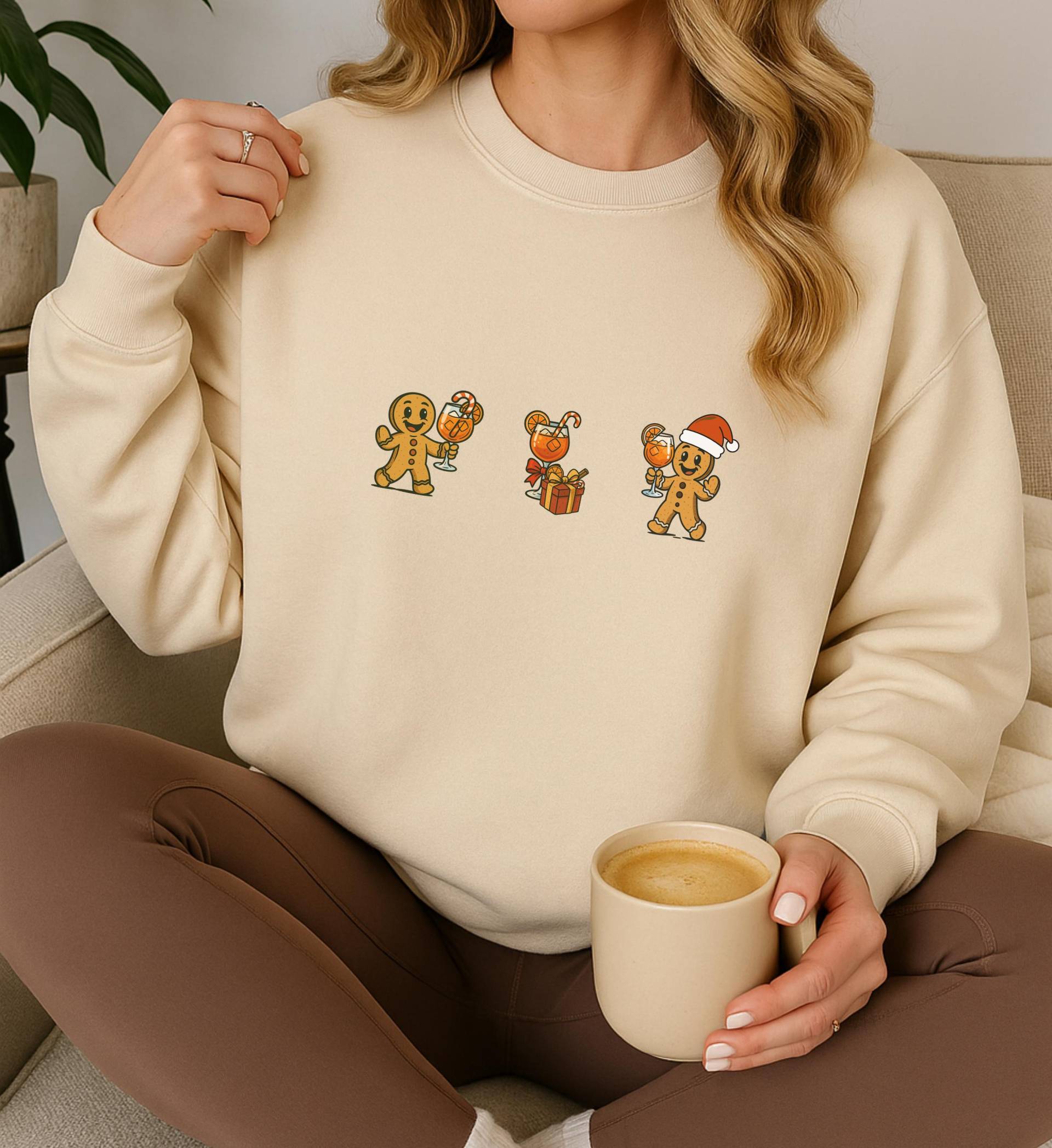 Gingerbread Apero Spritz Lover Ugly Christmas Sweater Italian Aperitif Party Crew Apres Ski Cookie Cocktail Bestie Gift Funny von CincerelyYoursShop