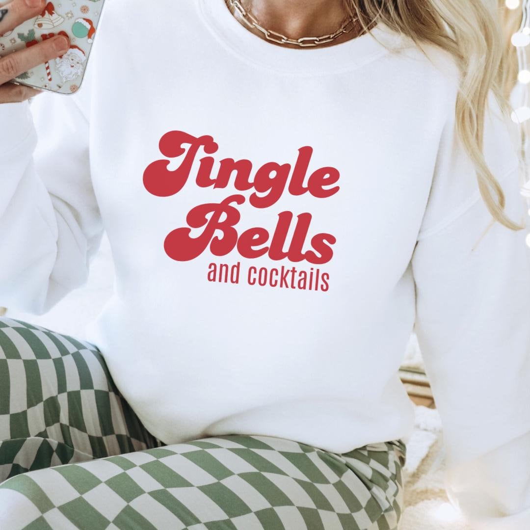 Jingle Bells & Aperol Matching Group Christimas Sweatshirt Family Party Holidays Vacay Girls-Trip Office Wine Hugo Cocktail Beer Funny von CincerelyYoursShop