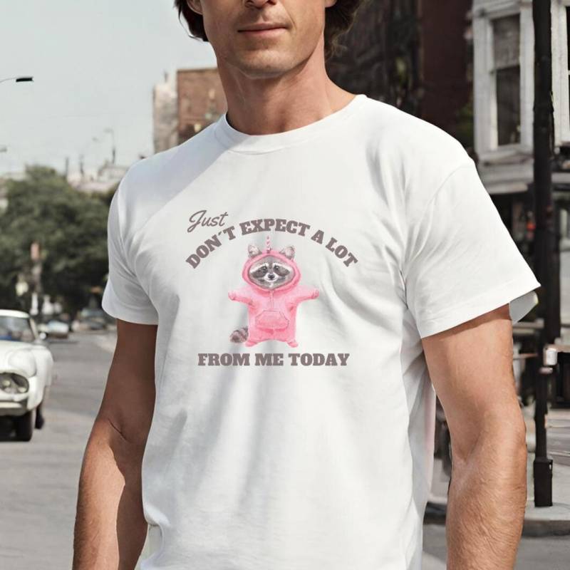 Just Dont Expect A Lot From Me Today Funny Raccoon Unicorn Meme Unhinged Office Anxiety Mental Health Sarcasm Trash Panda Joke Gift Bestie von CincerelyYoursShop