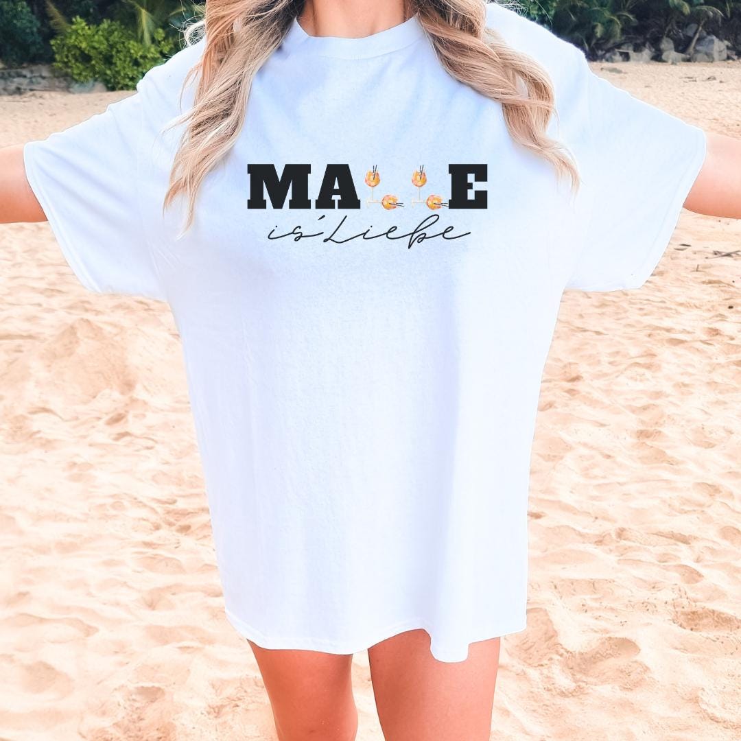 Malle Is Liebe Social Club Aperol Party Shirt Mallorca 2025 Oversized Back Print Holiday Group Shirt Jga Girls Trip Personalized von CincerelyYoursShop