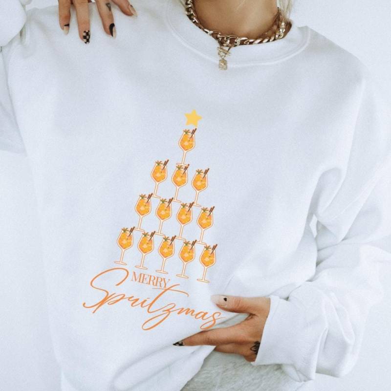 Merry Spritzmas Aperol Spritz Is Always The Answer Retro Aesthetic Sweater Christmas Party Y2K Holy Aperoli Vintage Alcohol Gift Aperitifo von CincerelyYoursShop