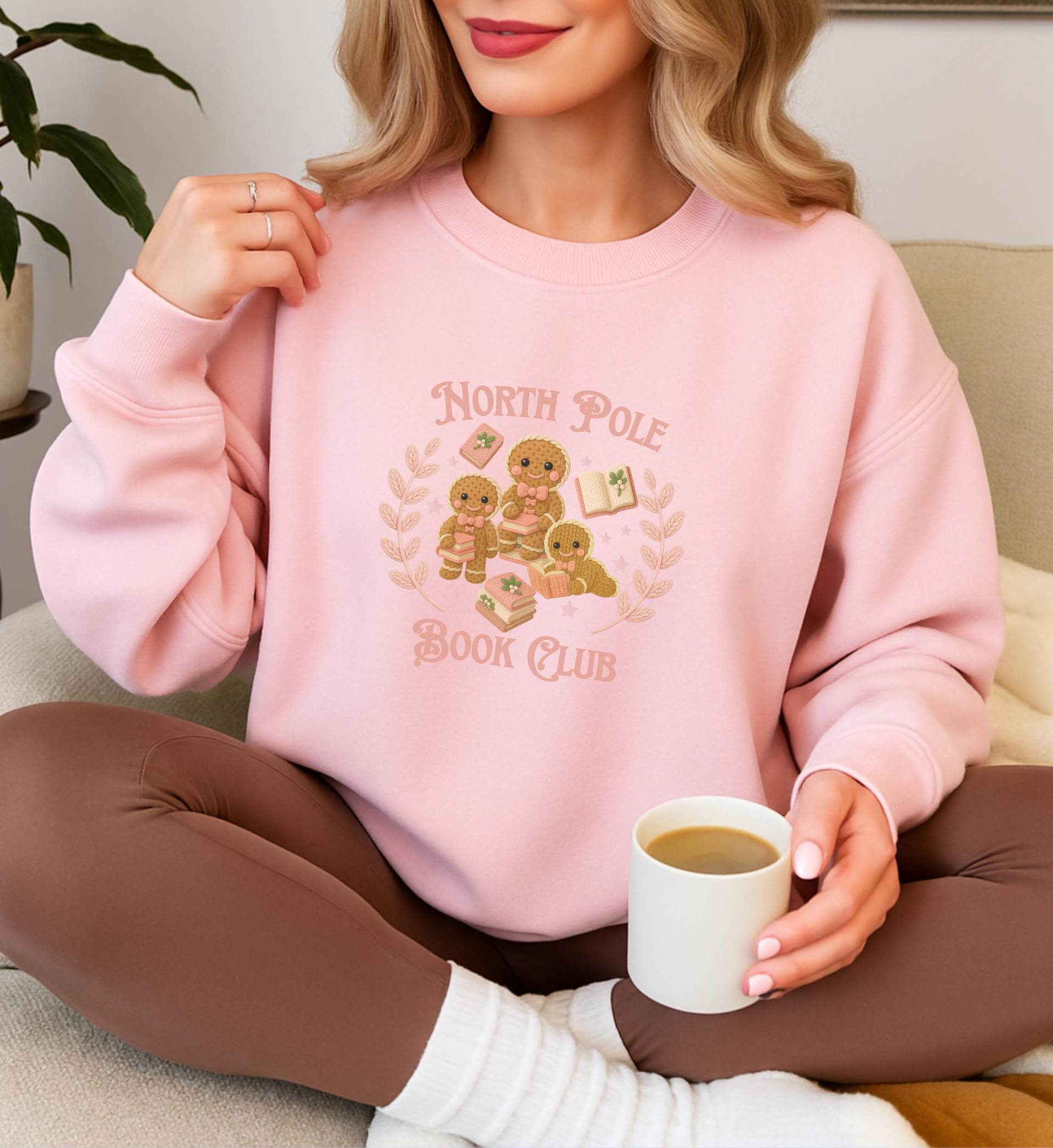 North Pole Book Club Coquette Knitted Gingerbread Book Lover Christmas Sweater Cute Crochet Ugly Reading Soft Girl Holiday Unhinged von CincerelyYoursShop