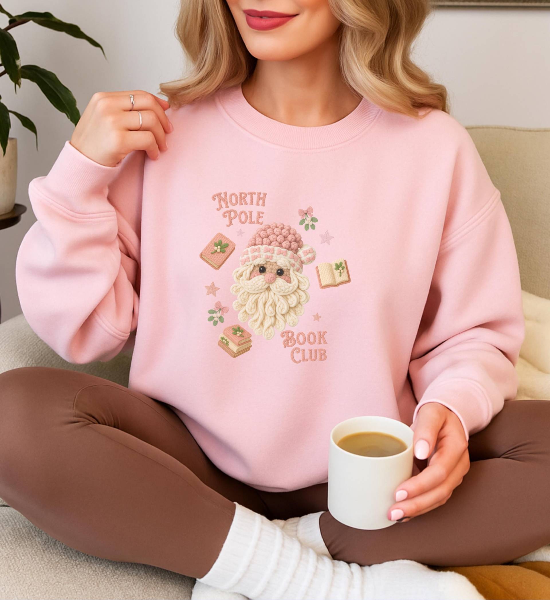 North Pole Book Club Coquette Knitted Santa Claus Book Lover Christmas Sweater Cute Crochet Ugly Reading Soft Girl Holiday Unhinged von CincerelyYoursShop
