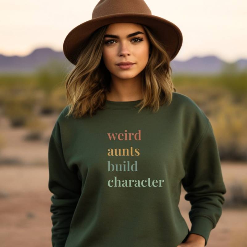 Retro Aunti Shirt Weird Aunts Build Character Sweatshirt Gift For Mothers Day Tante Beste Best Aunt Easter von CincerelyYoursShop
