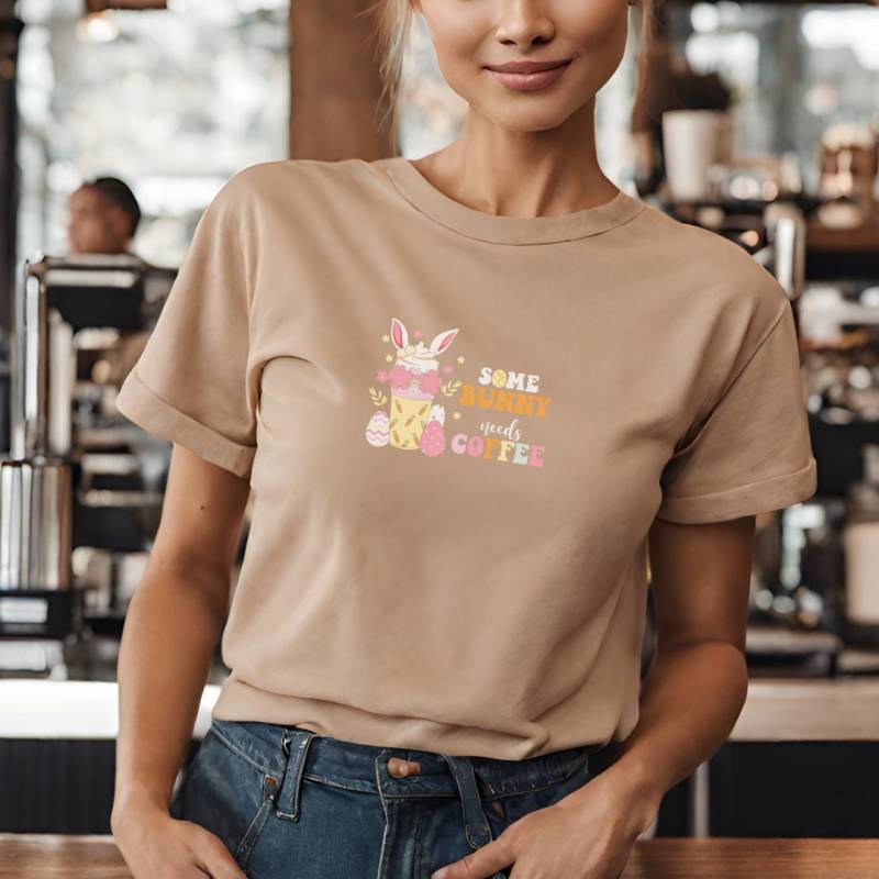 Retro Easter Coffee Shirt Women Bunny Sweatshirt Somebunny Needs A Coffee Lover Sweater Y2K Style Gift For Her Vintage T-Shirt Osterhase von CincerelyYoursShop