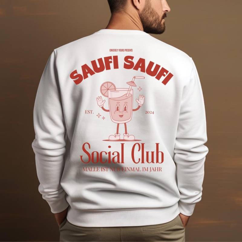Saufi Social Club Cocktail Party Shirt Malle 2024 Oversized Back Print Mallorca Urlaub Group Jga Girls-Trip Mädelsausflug Personalized von CincerelyYoursShop