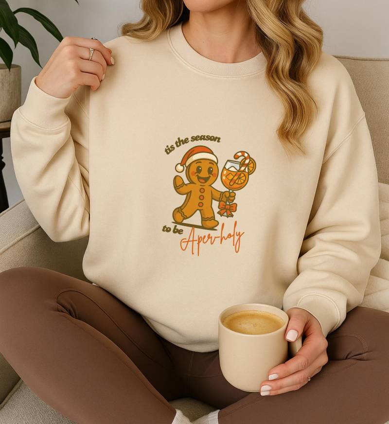 Tis The Season To Be Aper Holy Gingerbread Apero Spritz Lover Ugly Christmas Sweater Party Crew Apres Ski Cookie Cocktail Funny von CincerelyYoursShop