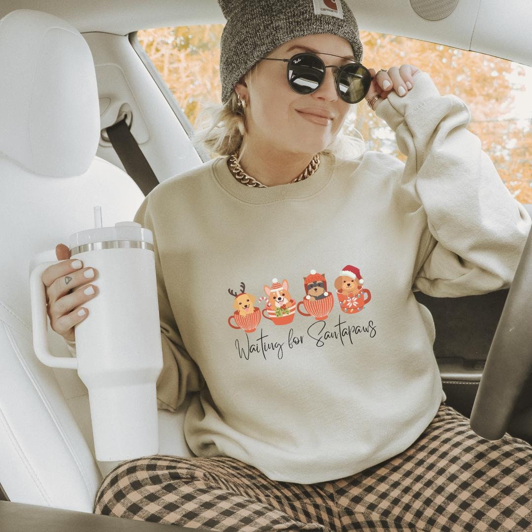Waiting For Santa Paws Cute Dog Christmas Sweatshirt Coffee Mug Golde Labrador Gift Corgi Mom Puppy Pullover Parents Family Y2K Waiting For Santa Paws Cute Dog Christmas Sweatshirt Coffee Mug Golde Labrador Gift Corgi Mom Puppy Pullover Parents Family Y2K von CincerelyYoursShop