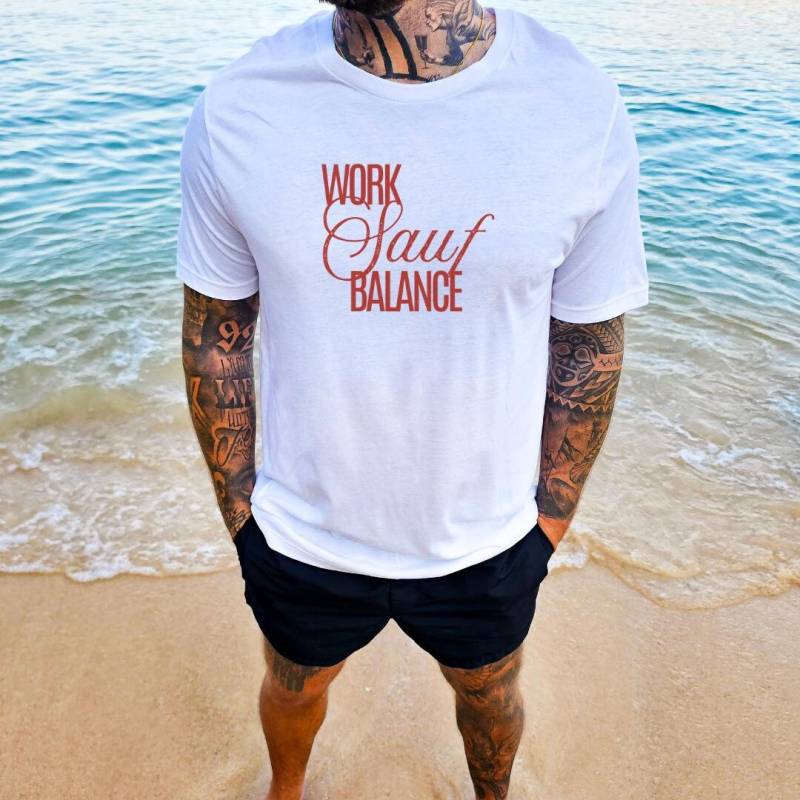 Work Sauf Balance Cocktail Party Shirt Malle 2024 Oversized Boys Trip Mallorca Urlaub Group Jga Girls-Trip Mädelsausflug Personalized Funny von CincerelyYoursShop