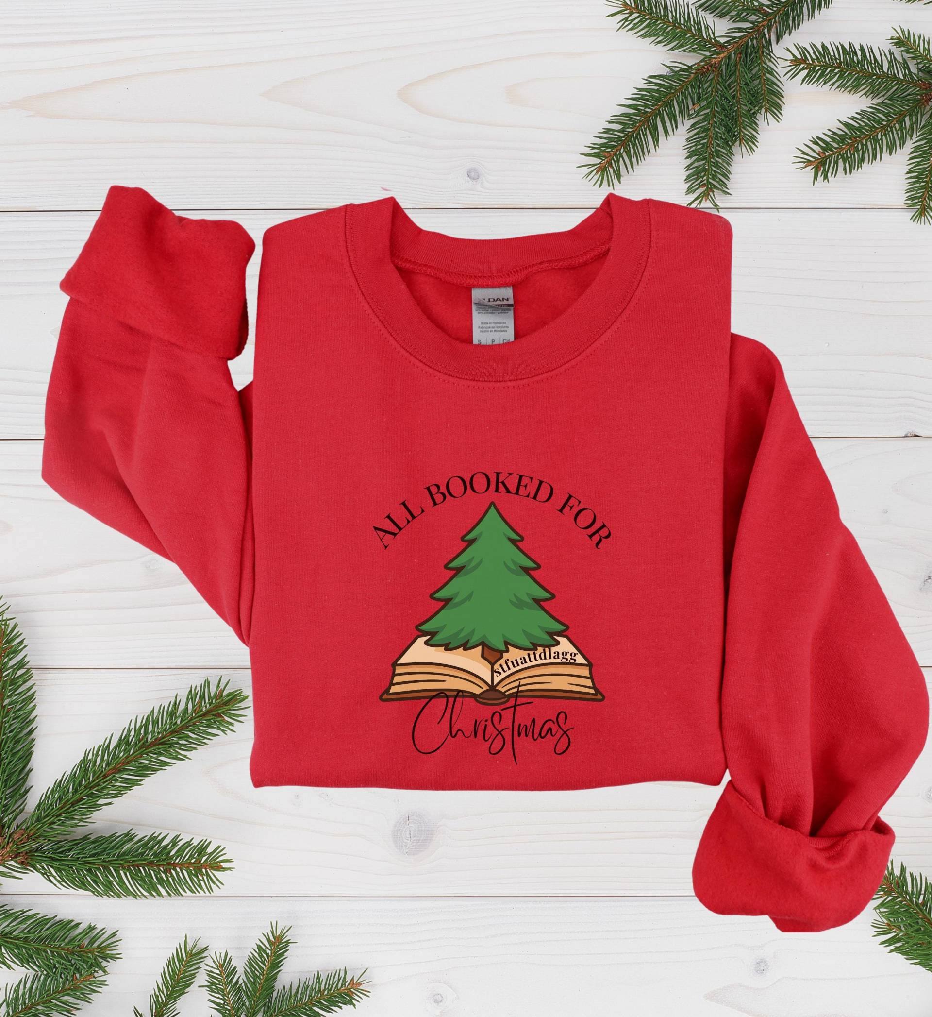 stfuattdlagg All Booked For Christmas Sweatshirt Funny Book Lover Gift Cozy Reading Booktok Aesthetic Holiday Introvert Reader Tree Book Y2K stfuattdlagg All Booked For Christmas Sweatshirt Funny Book Lover Gift Cozy Reading Booktok Aesthetic Holiday Introvert Reader Tree Book Y2K von CincerelyYoursShop