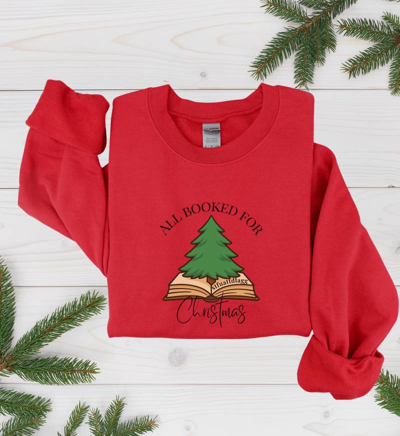 stfuattdlagg All Booked For Christmas Sweatshirt Funny Book Lover Gift Cozy Reading Booktok Aesthetic Holiday Introvert Reader Tree Book Y2K stfuattdlagg All Booked For Christmas Sweatshirt Funny Book Lover Gift Cozy Reading Booktok Aesthetic Holiday Introvert Reader Tree Book Y2K von CincerelyYoursShop