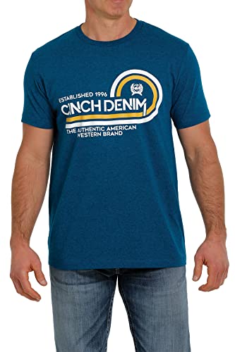 Cinch Herren Kurzarm T-Shirt, blaugrün, Mittel von Cinch