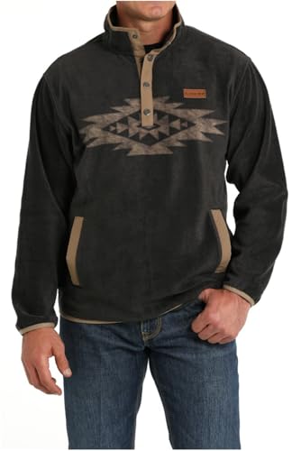 Cinch Herren Snap Aztec Pullover MWK1912001, Dunkelgrau, Klein von Cinch