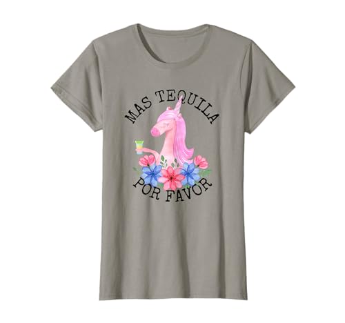 Damen Trinktequila mit Einhorn-Motiv, Mas Tequila Por Favor T-Shirt von Cinco De May Unicorn Gifts For Tequila Lovers