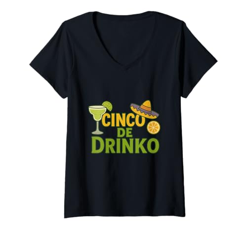 Damen Cinco De Drinko Fiesto Cinco De Mayo Herren Fiesta 5 De Mayo T-Shirt mit V-Ausschnitt Damen Cinco De Drinko Fiesto Cinco De Mayo Herren Fiesta 5 De Mayo T-Shirt mit V-Ausschnitt von Cinco De Mayo Fiesta Time 5 De Mayo Designs