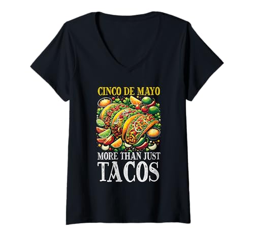 Damen Lustiges Cinco De Mayo Mexiko Festival Mexikanischer Stolz 5. Mai T-Shirt mit V-Ausschnitt von Cinco De Mayo Mexican Pride