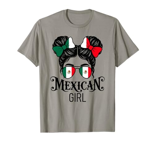 Mexikanisches Mädchen Unordentliches Haar Mexiko Pride Patriotische Damen Kinder T-Shirt von Cinco De Mayo Tees Store