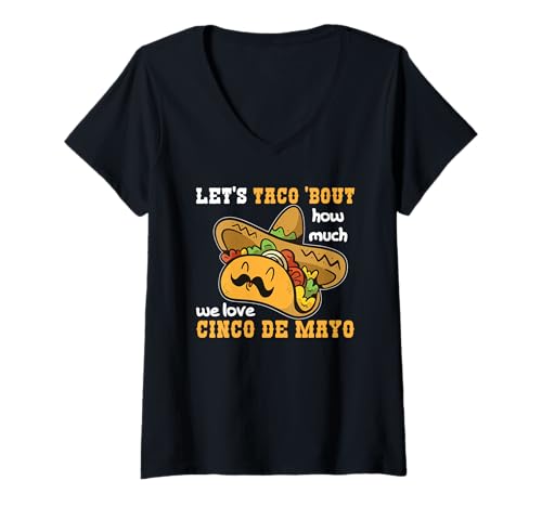 Damen we Love Cinco de Mayo Mexikaner Tacos Wortspiel T-Shirt mit V-Ausschnitt Damen we Love Cinco de Mayo Mexikaner Tacos Wortspiel T-Shirt mit V-Ausschnitt von Cinco de Mayo Funny Food Designs