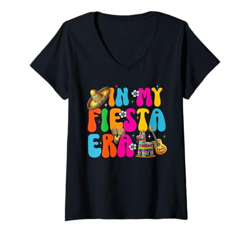 Damen In My Fiesta Era Cinco De Mayo-Kulturfeier T-Shirt mit V-Ausschnitt Damen In My Fiesta Era Cinco De Mayo-Kulturfeier T-Shirt mit V-Ausschnitt von Cinco de Mayo Mexican Fiesta Party Gifts Men Women