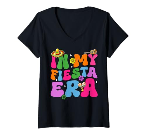 Damen In meiner Fiesta-Ära Cinco de Mayo Mexikanische Fiestafeier T-Shirt mit V-Ausschnitt Damen In meiner Fiesta-Ära Cinco de Mayo Mexikanische Fiestafeier T-Shirt mit V-Ausschnitt von Cinco de Mayo Mexican Fiesta Party Gifts Men Women
