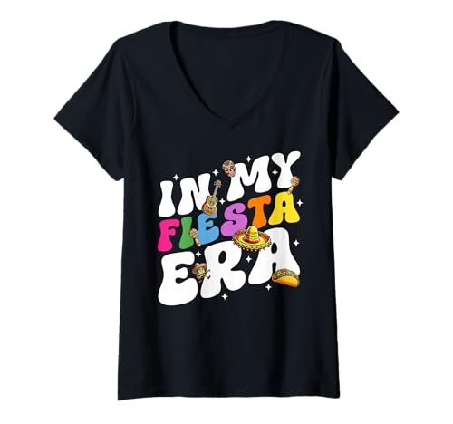 Damen In meiner Fiesta-Ära Cinco de Mayo Mexikanische Fiestafeier T-Shirt mit V-Ausschnitt Damen In meiner Fiesta-Ära Cinco de Mayo Mexikanische Fiestafeier T-Shirt mit V-Ausschnitt von Cinco de Mayo Mexican Fiesta Party Gifts Men Women