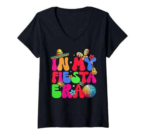 Damen In meiner Fiesta-Ära mexikanische Feier Cinco De Mayo T-Shirt mit V-Ausschnitt Damen In meiner Fiesta-Ära mexikanische Feier Cinco De Mayo T-Shirt mit V-Ausschnitt von Cinco de Mayo Mexican Fiesta Party Gifts Men Women