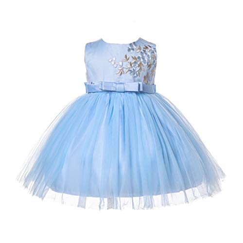 Cinda Baby Mädchen Bestickt Blumen Partykleid Blau 56-62 von Cinda